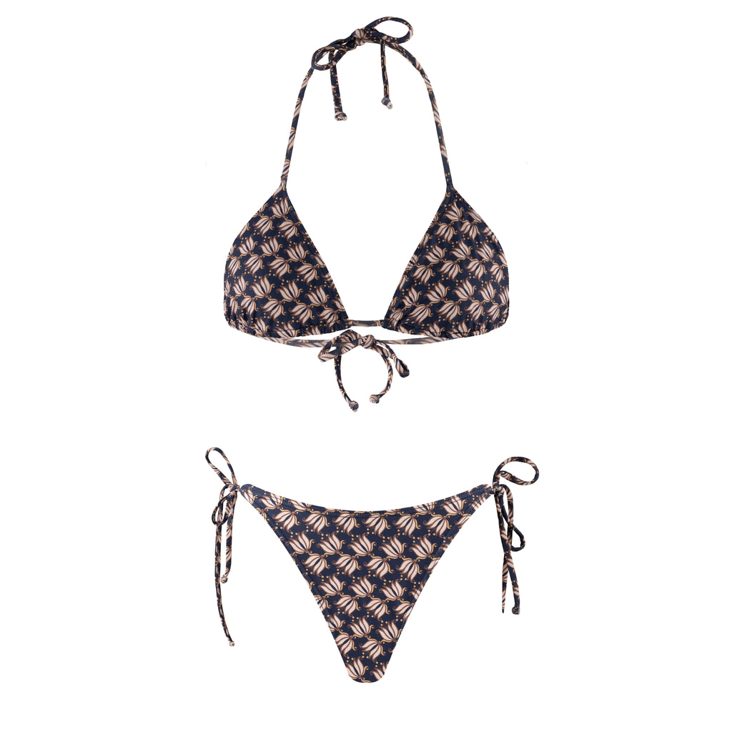FLORES AZUL MARINO - MATIA BIKINI